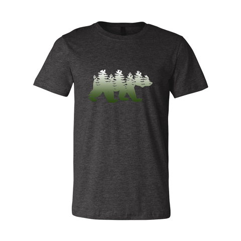 Faded Bear w/ Trees - Unisex Jersey T - Wears The Mountain