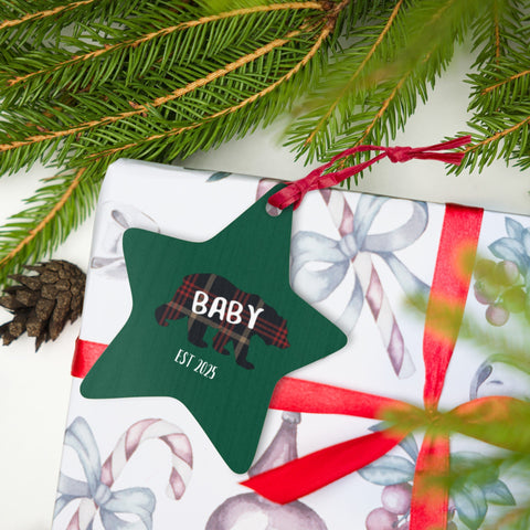 Baby Bear Est 2025 - Wooden Ornament - Wears The MountainOrnamentWears The Mountain