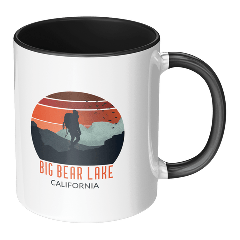 Big Bear Lake Backpacker Sunset - Accent Coffee Mug - Wears The MountainCoffee Mugsteelaunch