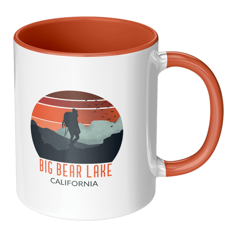 Big Bear Lake Backpacker Sunset - Accent Coffee Mug - Wears The MountainCoffee Mugsteelaunch