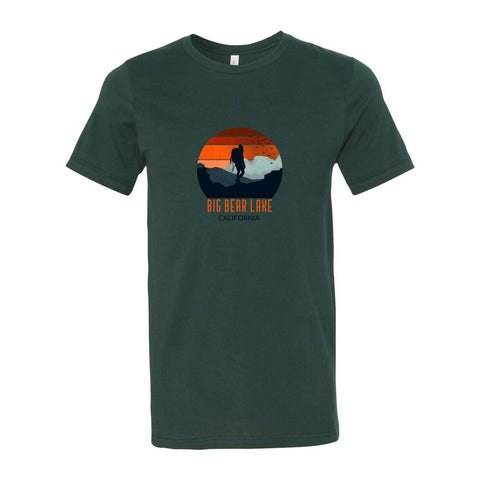 Big Bear Lake Backpacker Sunset - Unisex Jersey T - Wears The MountainT-ShirtsPrint Melon Inc.