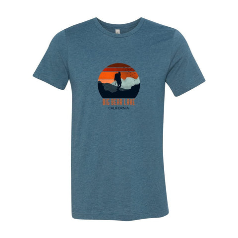 Big Bear Lake Backpacker Sunset - Unisex Jersey T - Wears The MountainT-ShirtsPrint Melon Inc.