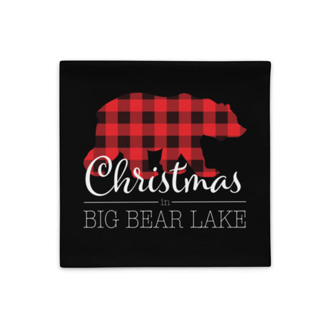 Big Bear Lake Christmas Bear - Throw Pillow Case - Wears The MountainWears The Mountain