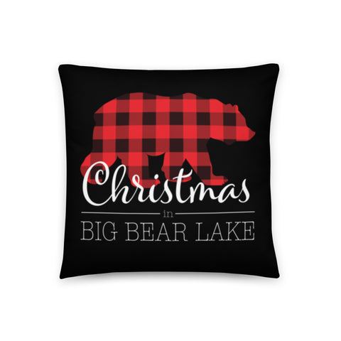 Big Bear Lake Christmas Bear - Throw Pillow Case - Wears The MountainWears The Mountain