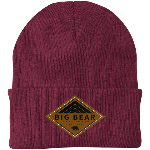 Big Bear Lake Retro Diamond - Patch Beanie - Wears The MountainHatsCustomCat