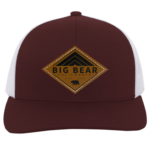 Big Bear Lake Retro Diamond - Patch Trucker Hat - Wears The MountainTrucker HatsCustomCat