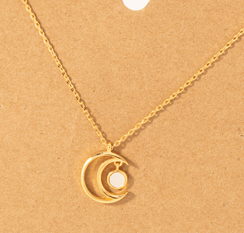 Crescent Moon with Shell - Necklace - Wears The MountainNecklacesWears The Mountain