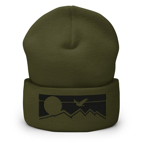 Flying Sunset - Embroidered Cuffed Beanie - Wears The MountainWears The Mountain
