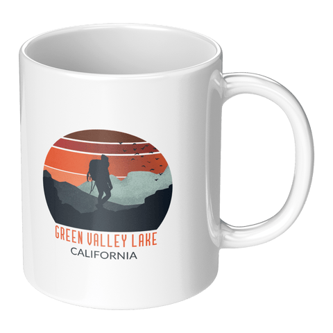 Green Valley Lake Backpacker Sunset - Accent Coffee Mug (White) - Wears The MountainCoffee Mugsteelaunch
