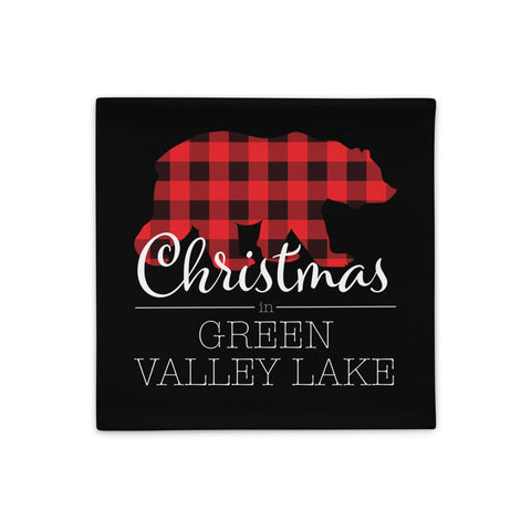 Green Valley Lake Christmas Bear - Throw Pillow Case - Wears The MountainWears The Mountain