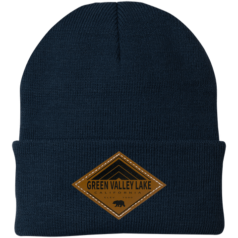 Green Valley Lake Retro Diamond - Patch Beanie - Wears The MountainHatsCustomCat