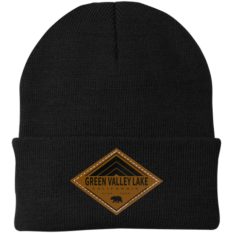 Green Valley Lake Retro Diamond - Patch Beanie - Wears The MountainHatsCustomCat