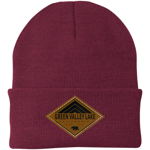 Green Valley Lake Retro Diamond - Patch Beanie - Wears The MountainHatsCustomCat