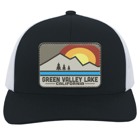 Green Valley Lake Retro Range - Patch Trucker Hat - Wears The MountainTrucker HatsCustomCat