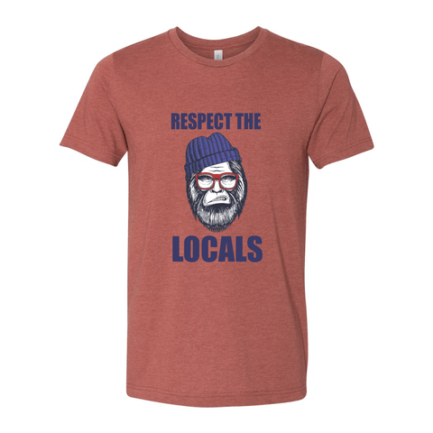 Hipster Sasquatch: Respect the Locals - Unisex Jersey T (Warehouse) - Wears The MountainT-ShirtsWears The Mountain