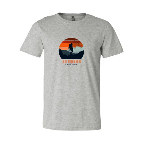 Lake Arrowhead Backpacker Sunset - Unisex Jersey T - Wears The MountainT-ShirtsPrint Melon Inc.