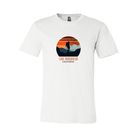Lake Arrowhead Backpacker Sunset - Unisex Jersey T - Wears The MountainT-ShirtsPrint Melon Inc.