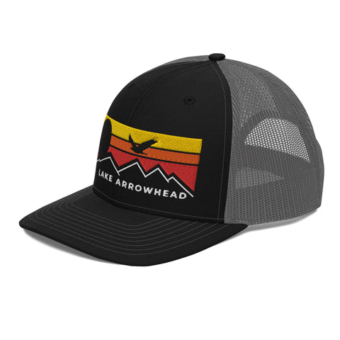 Lake Arrowhead Flying Sunset - Trucker Hat - Wears The MountainWears The Mountain