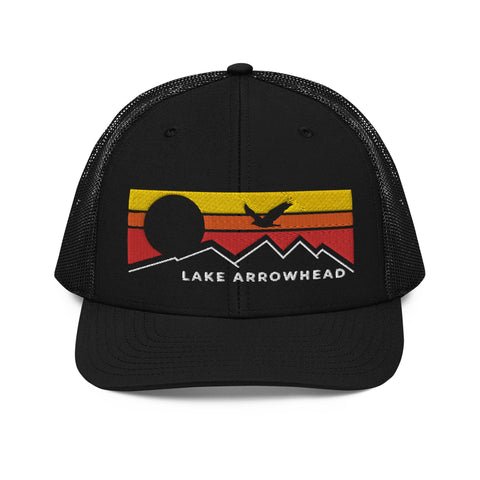 Lake Arrowhead Flying Sunset - Trucker Hat - Wears The MountainWears The Mountain