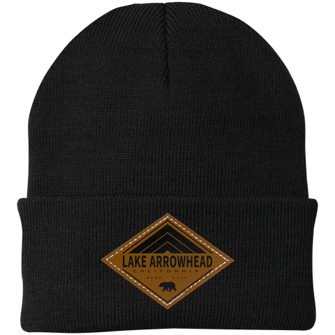 Lake Arrowhead Retro Diamond - Patch Beanie - Wears The MountainHatsCustomCat