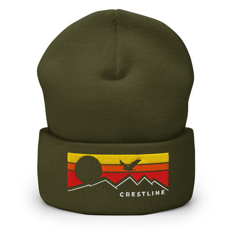 Lake Gregory/Crestline Flying Sunset - Embroidered Cuffed Beanie - Wears The MountainWears The Mountain