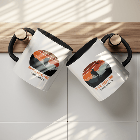 Pacific Crest Trail Backpacker Sunset - Accent Coffee Mug - Wears The MountainCoffee Mugsteelaunch