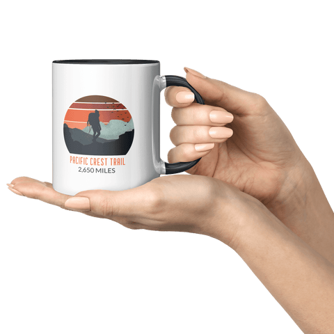 Pacific Crest Trail Backpacker Sunset - Accent Coffee Mug - Wears The MountainCoffee Mugsteelaunch