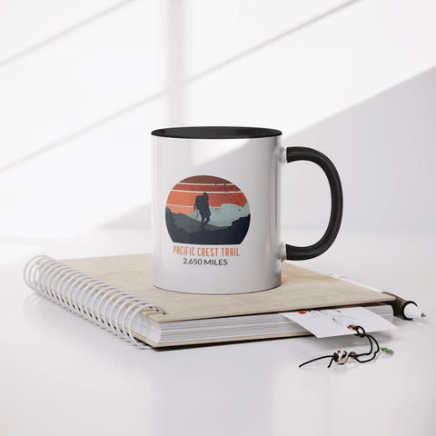 Pacific Crest Trail Backpacker Sunset - Accent Coffee Mug - Wears The MountainCoffee Mugsteelaunch