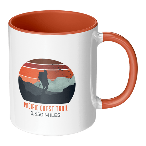 Pacific Crest Trail Backpacker Sunset - Accent Coffee Mug - Wears The MountainCoffee Mugsteelaunch