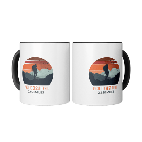 Pacific Crest Trail Backpacker Sunset - Accent Coffee Mug - Wears The MountainCoffee Mugsteelaunch