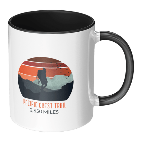 Pacific Crest Trail Backpacker Sunset - Accent Coffee Mug - Wears The MountainCoffee Mugsteelaunch