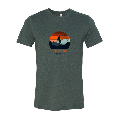 Pacific Crest Trail Backpacker Sunset - Unisex Jersey T - Wears The MountainT-ShirtsPrint Melon Inc.