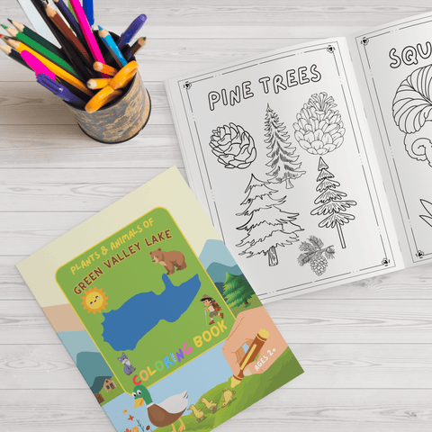 Plants and Animals of Green Valley Lake - Coloring Book (Ages 2+) - Wears The MountainBooksteelaunch