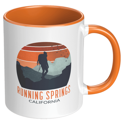 Running Springs Backpacker Sunset - Accent Coffee Mug - Wears The MountainDrinkwareteelaunch