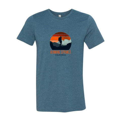 Running Springs Backpacker Sunset - Unisex Jersey T - Wears The MountainT-ShirtsPrint Melon Inc.