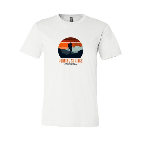 Running Springs Backpacker Sunset - Unisex Jersey T - Wears The MountainT-ShirtsPrint Melon Inc.