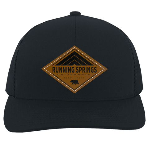 Running Springs Retro Diamond - Patch Trucker Hat - Wears The MountainTrucker HatsCustomCat
