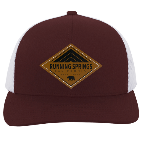 Running Springs Retro Diamond - Patch Trucker Hat - Wears The MountainTrucker HatsCustomCat