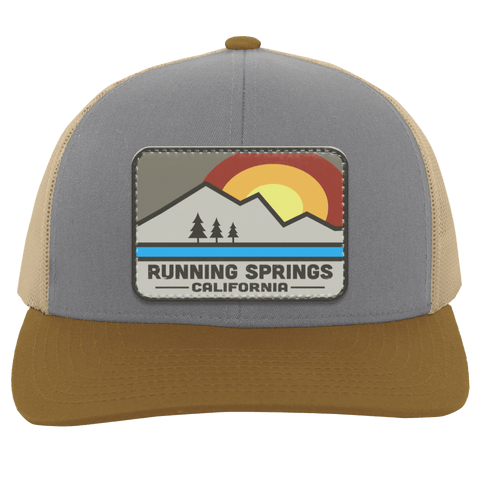 Running Springs Retro Range - Patch Trucker Hat - Wears The MountainTrucker HatsCustomCat