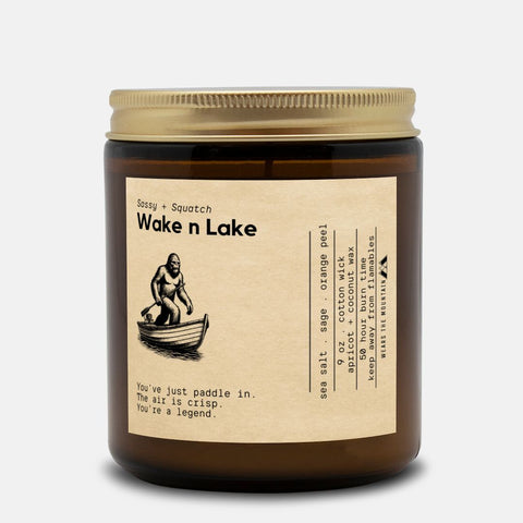 Sassy + Squatch: Wake n Lake - Candle (grapefruit, cotton, coconut) - Wears The MountainCandlesWears The Mountain