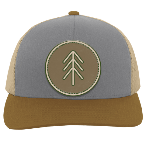 Simple Tree w Border - Trucker Hat - Wears The MountainTrucker HatsCustomCat