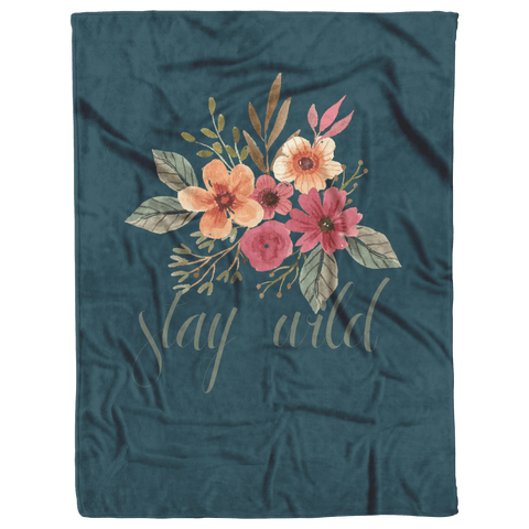 Stay Wild - Plush Blanket (TeeLaunch) - Wears The MountainBlanketsteelaunch
