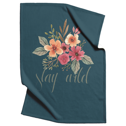 Stay Wild - Plush Blanket (TeeLaunch) - Wears The MountainBlanketsteelaunch