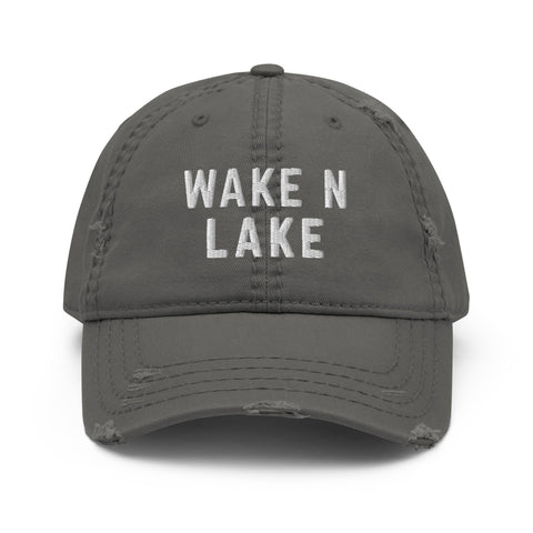 Wake n Lake - Distressed Hat - Wears The MountainWears The Mountain