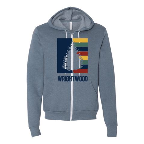 Wrightwood Striped Tree - Zip - up Hoodie - Wears The MountainSweaters/HoodiesPrint Melon Inc.