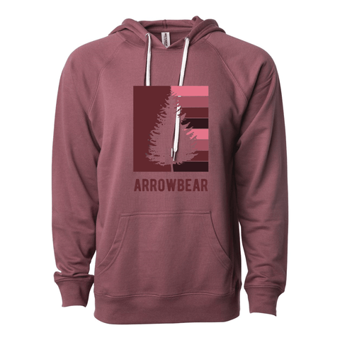 Arrowbear Striped Tree - Lightweight Hooded Sweatshirt - Wears The MountainSweaters/HoodiesPrint Melon Inc.