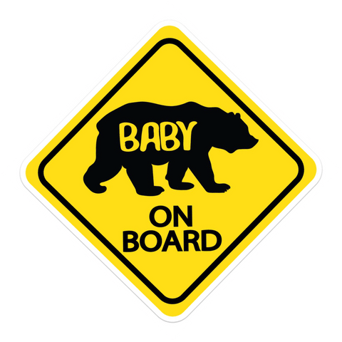 Baby Bear on Board - Sticker - Wears The MountainStickersPrintful