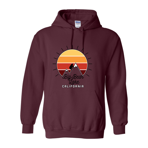 Big Bear Lake Mountain Sunset - Hooded Sweatshirt - Wears The MountainSweaters/HoodiesPrint Melon Inc.