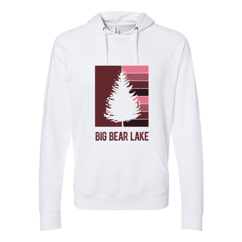 Big Bear Lake Striped Tree - Lightweight Hooded Sweatshirt - Wears The MountainSweaters/HoodiesPrint Melon Inc.