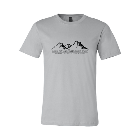 Big Bear Mtn Range/Elevation - Unisex Jersey T - Wears The MountainT-ShirtsPrint Melon Inc.